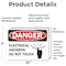 Signmission Electrical Hazards Do Not Touch Danger Sign, Vinyl Decal, 10in W x 7in L, 2PK OS-2PACK-DS-D-710-L-19342 - alternate 2
